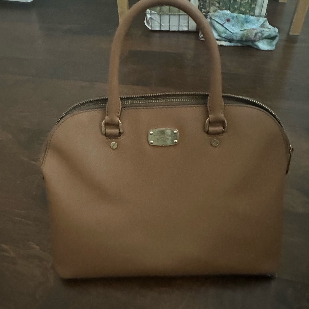 Michael Kors Tan Satchel with Gold Details